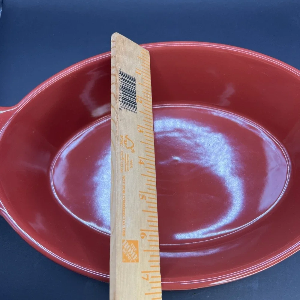 Threshold Baking‎ Dish Oval Stoneware 2.5qt Casserole Oven Dishwasher Brick Red